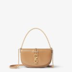 FENDI graphy Wallet on Chain Cappuccino-colored leather wallet